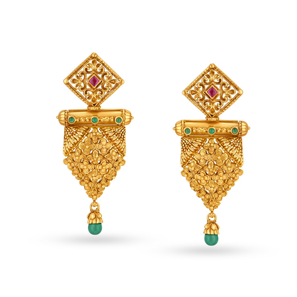 Glorious Floral Gold Necklace Set,,hi-res image number null