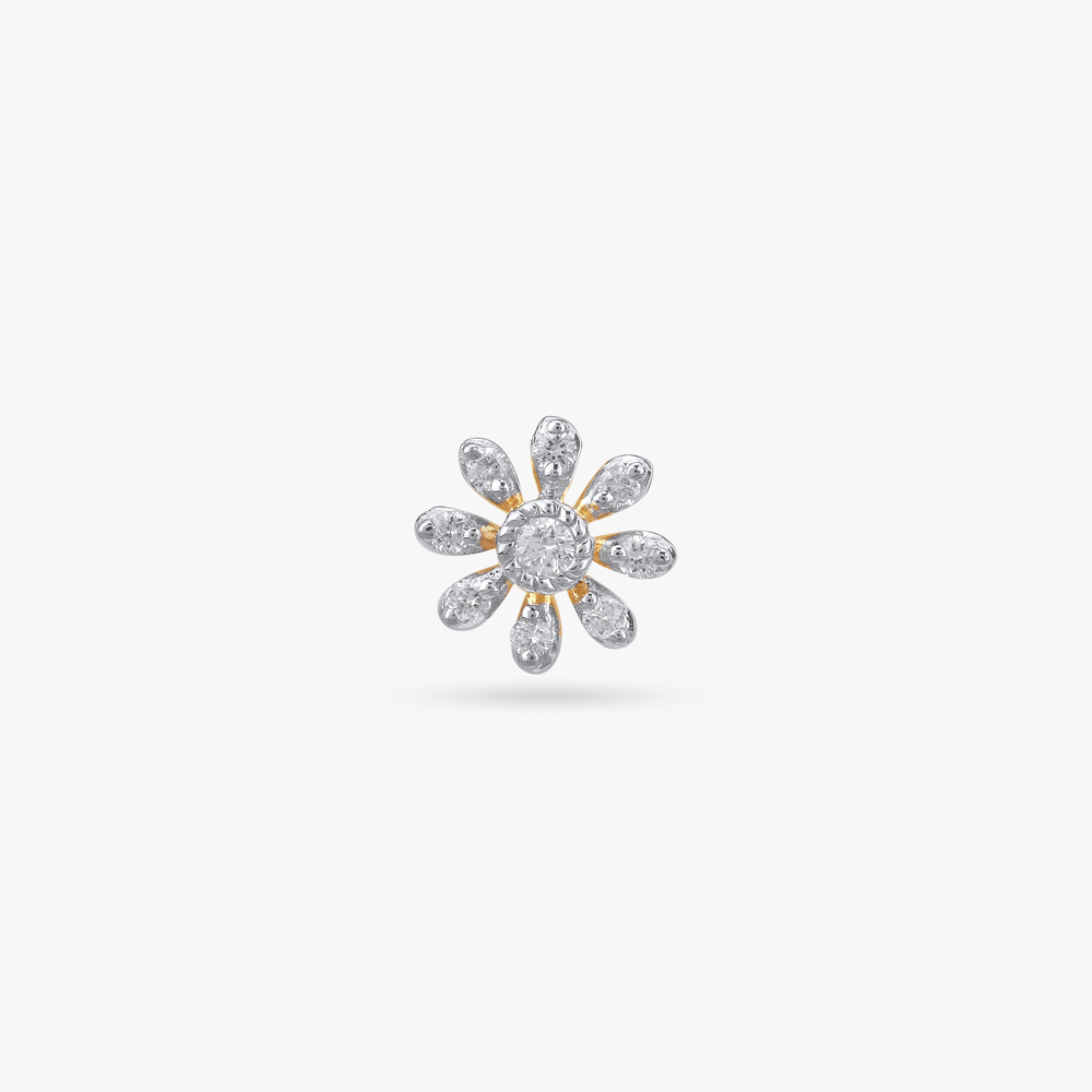 Radiant Bloom Diamond Nose Pin,,hi-res image number null