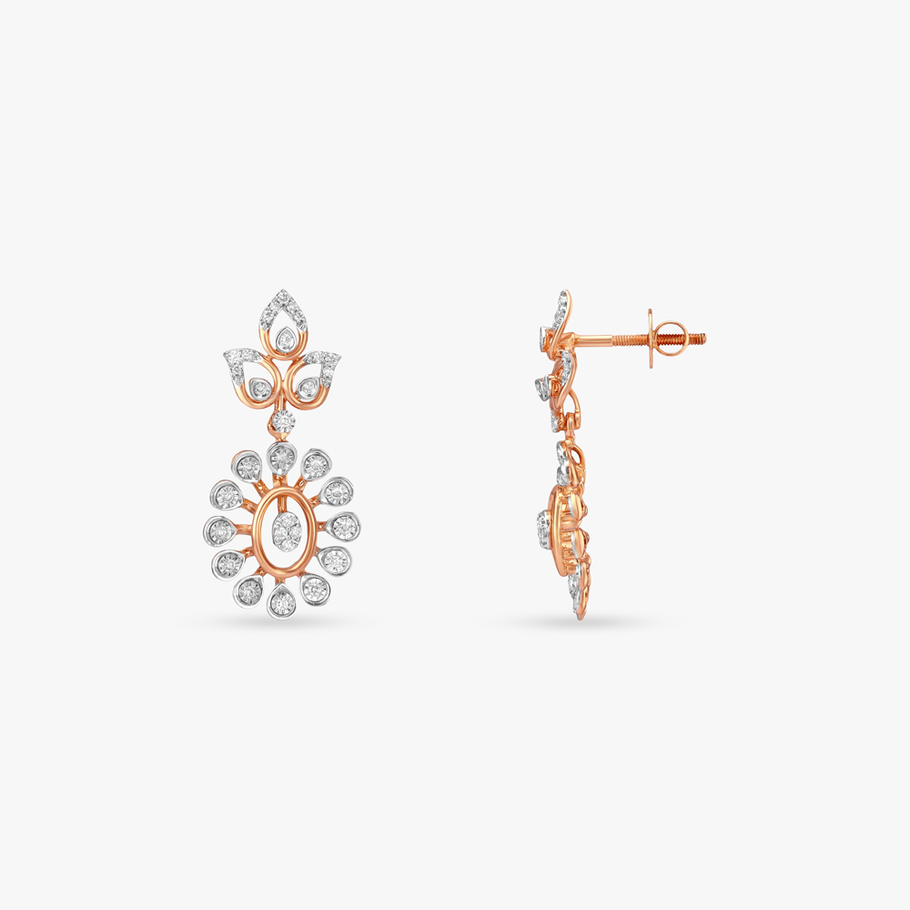 Sunray Orbit Diamond Drop Earrings,,hi-res image number null