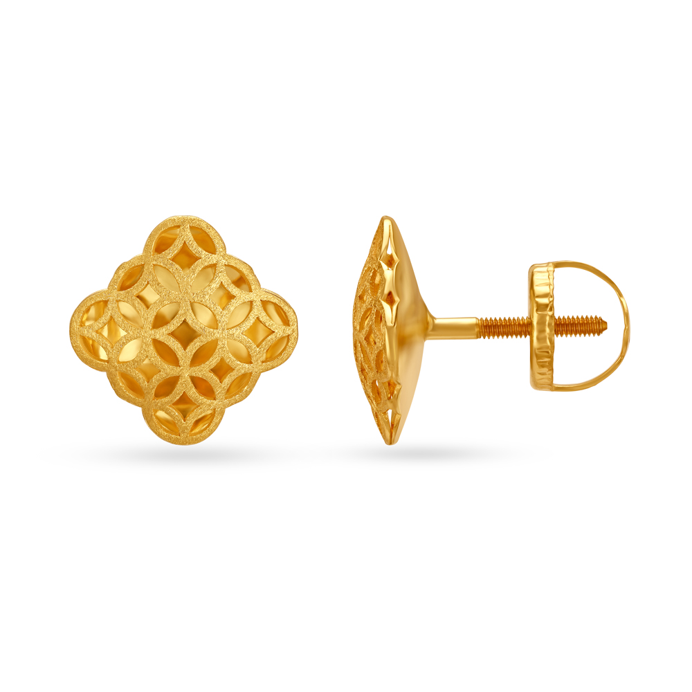 Geometric Gold Pendant and Earrings Set,,hi-res image number null