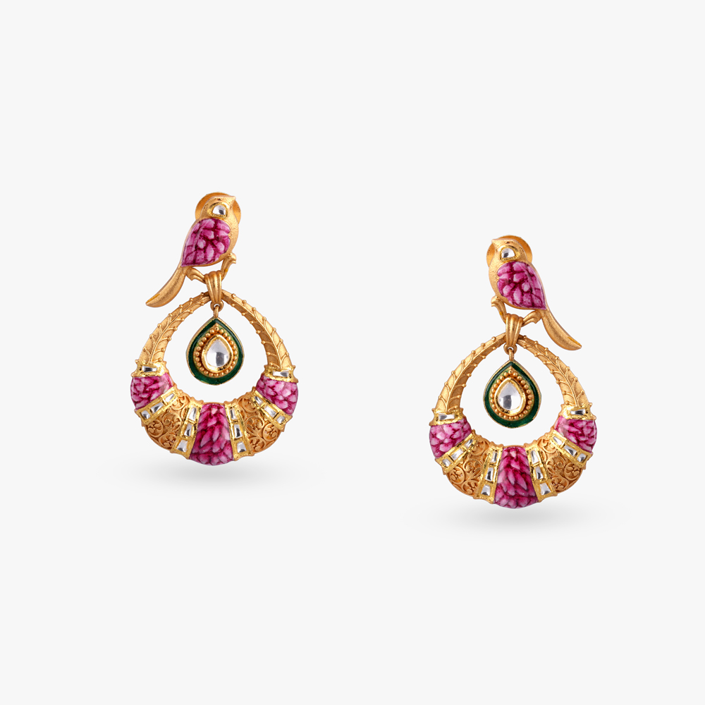 Majestic Crest Gold Drop Earrings,,hi-res image number null