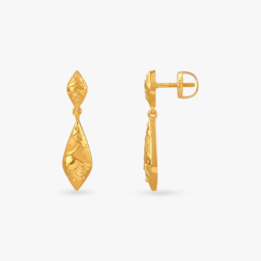 Graceful Silhouette Gold Drop Earrings,,hi-res image number null