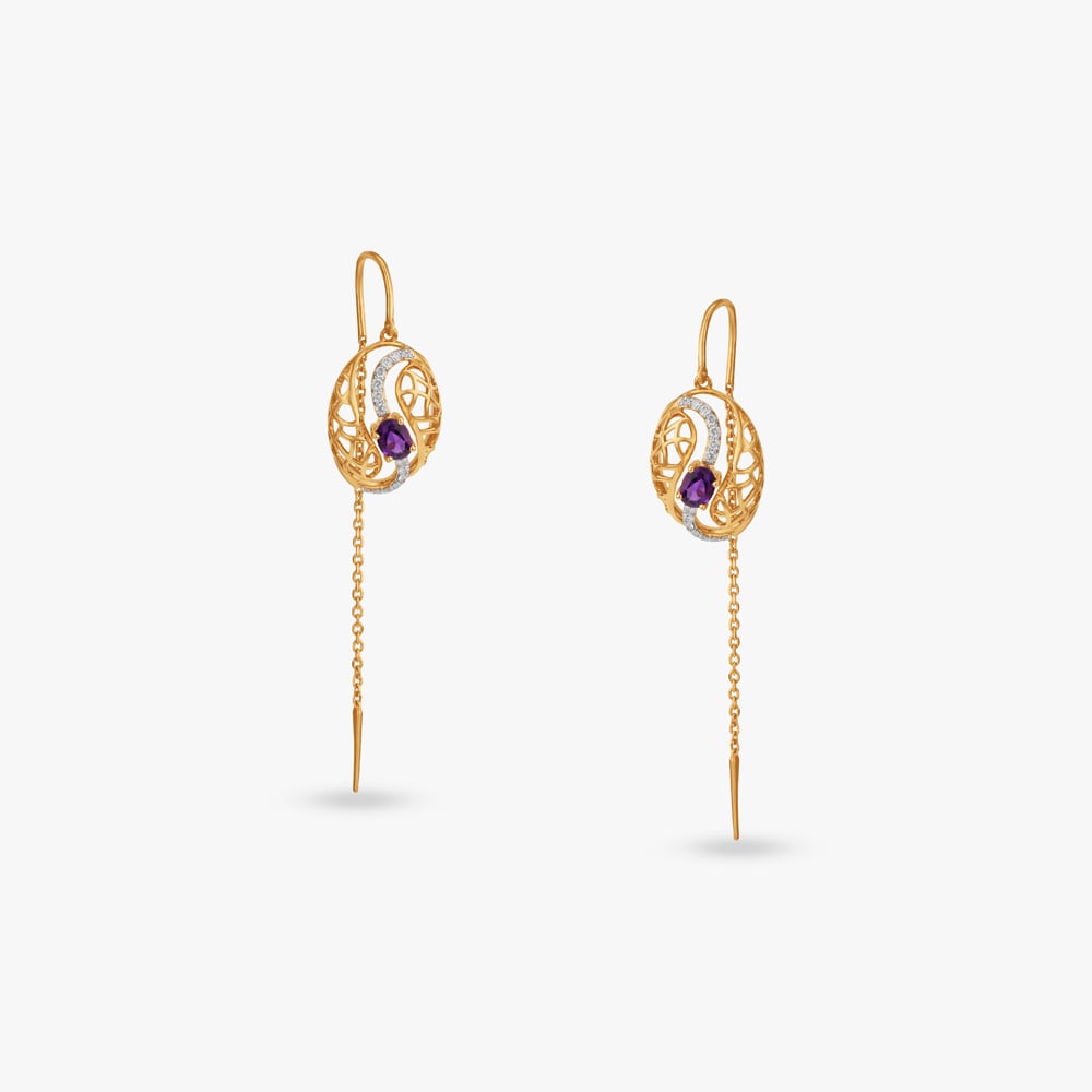 Whisper Chain Diamond Drop Earrings,,hi-res image number null