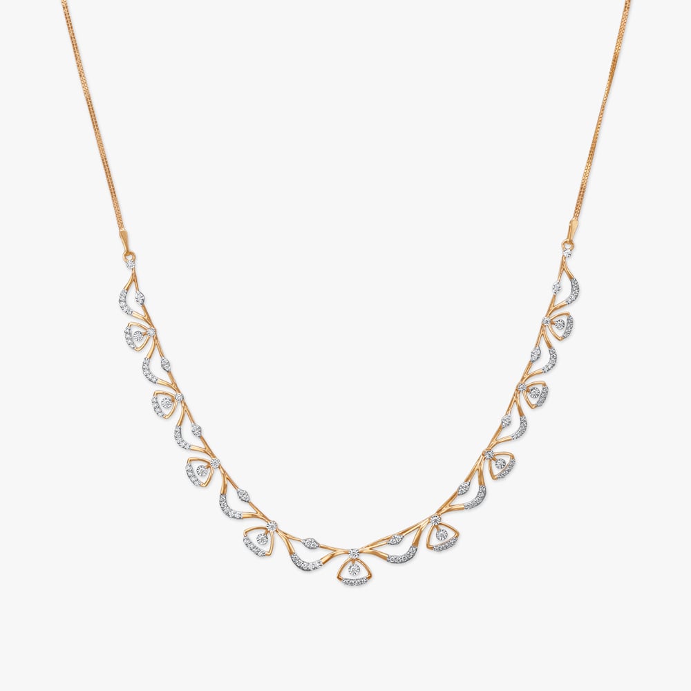 Lustrous Wave Diamond Necklace Set,,hi-res image number null