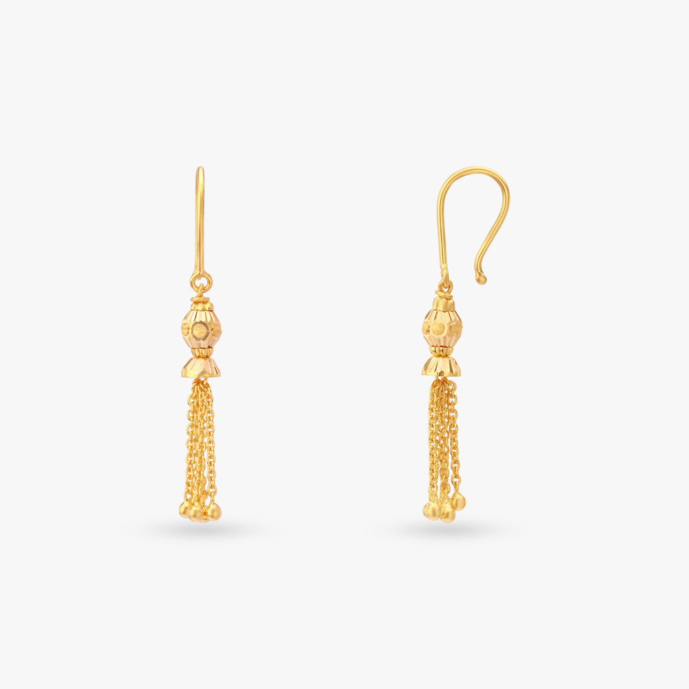 Tassel Filigree Gold Hoop Earrings,,hi-res image number null
