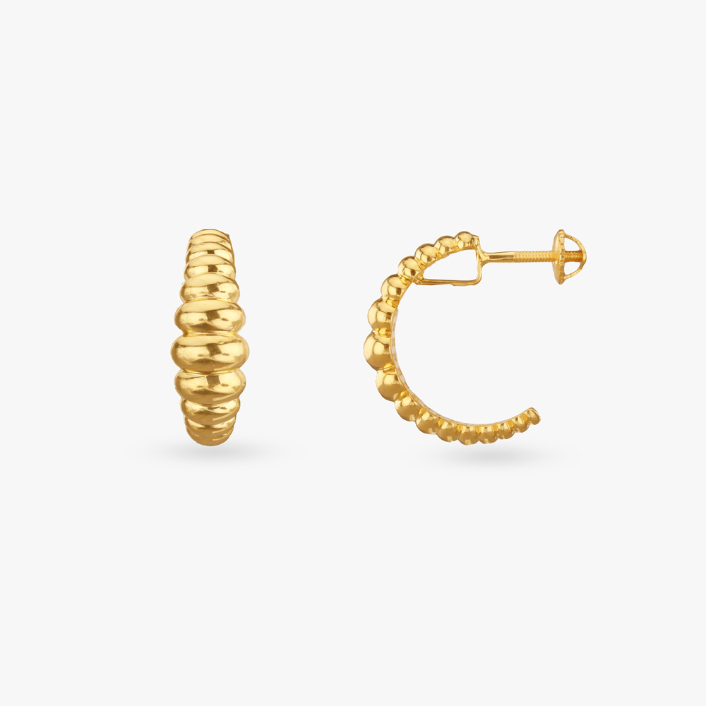 Bold Contours Gold Hoop Earrings,,hi-res image number null