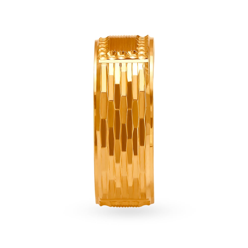Textured Broad Gold Ring For Men,,hi-res image number null