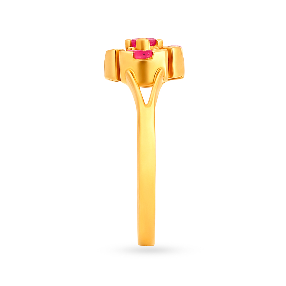 Luxurious 22 Karat Gold And Ruby Finger Ring,,hi-res image number null