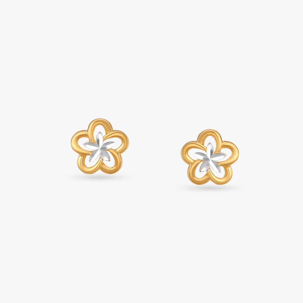 

Tiny Daisy Gold Stud Earrings for Kids