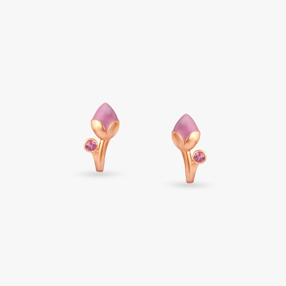Blushing Bloom Gold Hoop Earrings,,hi-res image number null