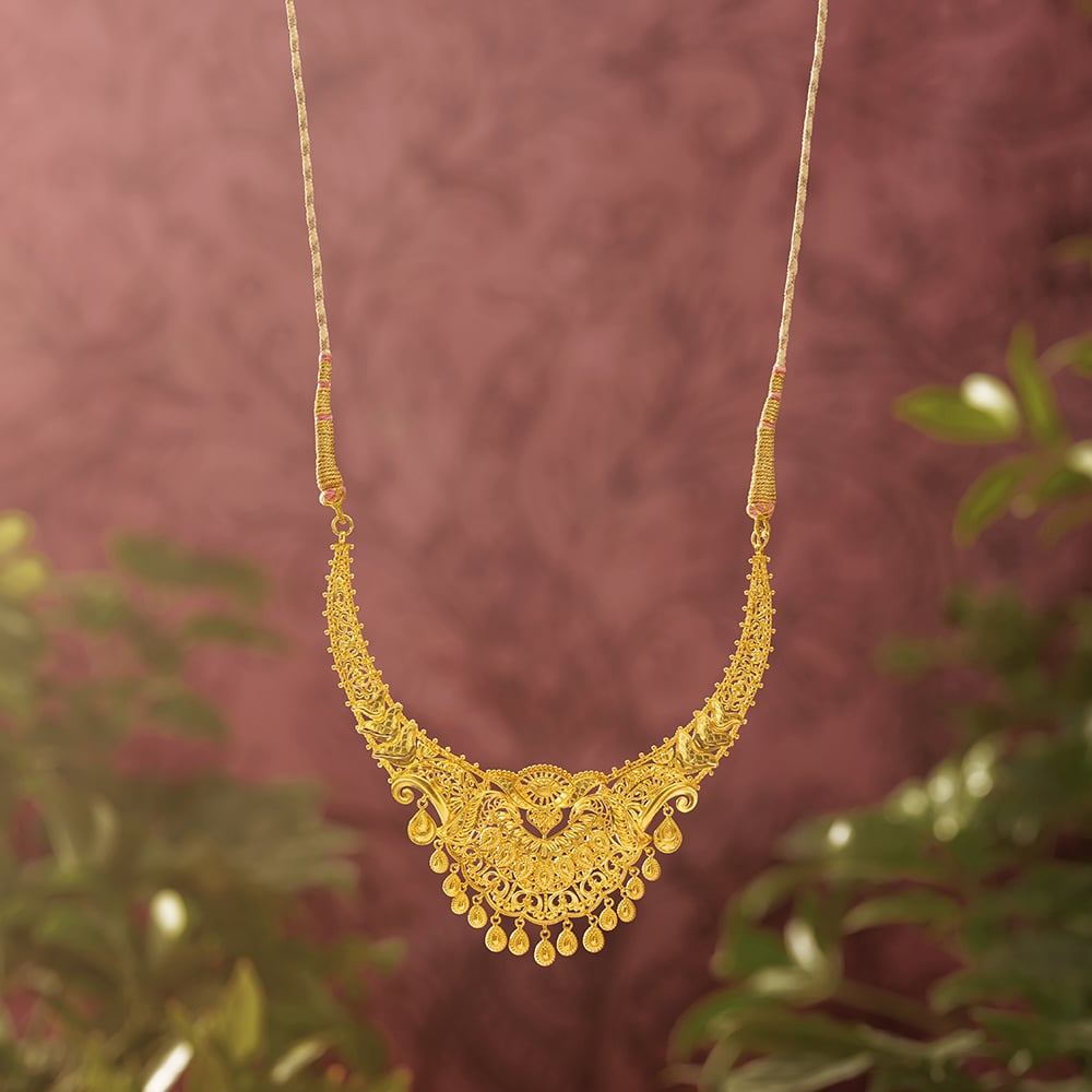 Plume Crest Gold Necklace Set,,hi-res image number null