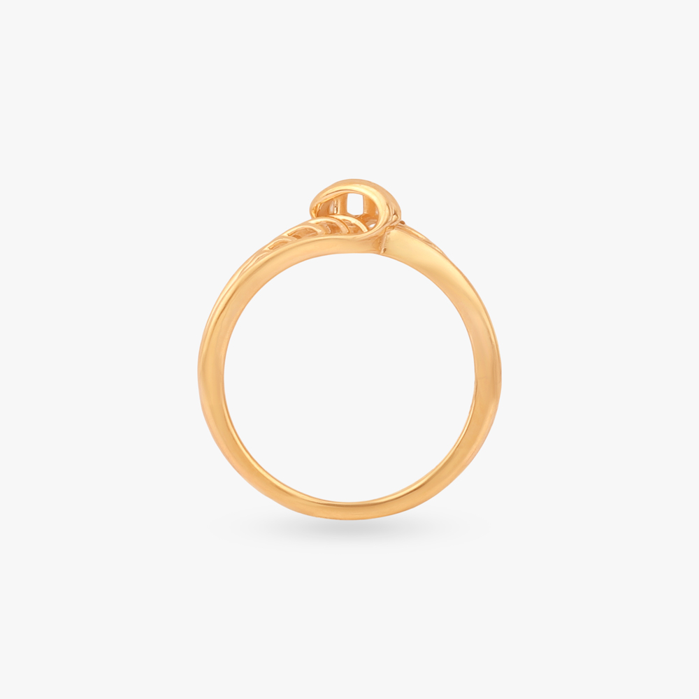 Sculpted Ribbon Gold Ring,,hi-res image number null