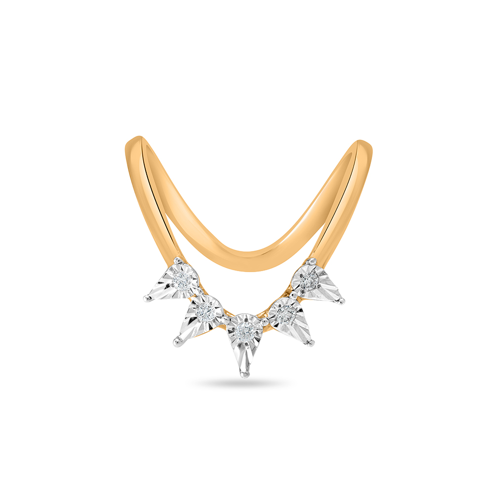 18KT Yellow And White Gold Diamond Studded Vanki Ring,,hi-res image number null