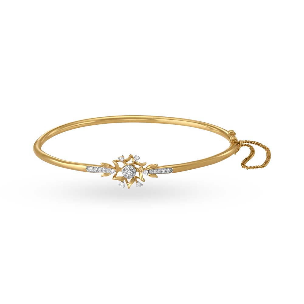 Fireworks Sparks Coloured Gemstones & Diamond Chain Closure Bangle 18K Rose  Gold