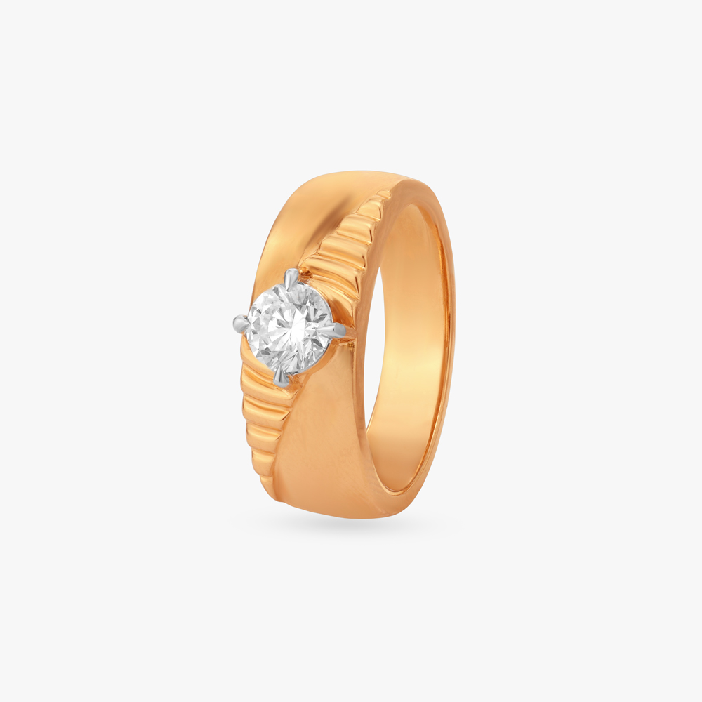 

Artistic Elegance Solitaire Ring for Men
