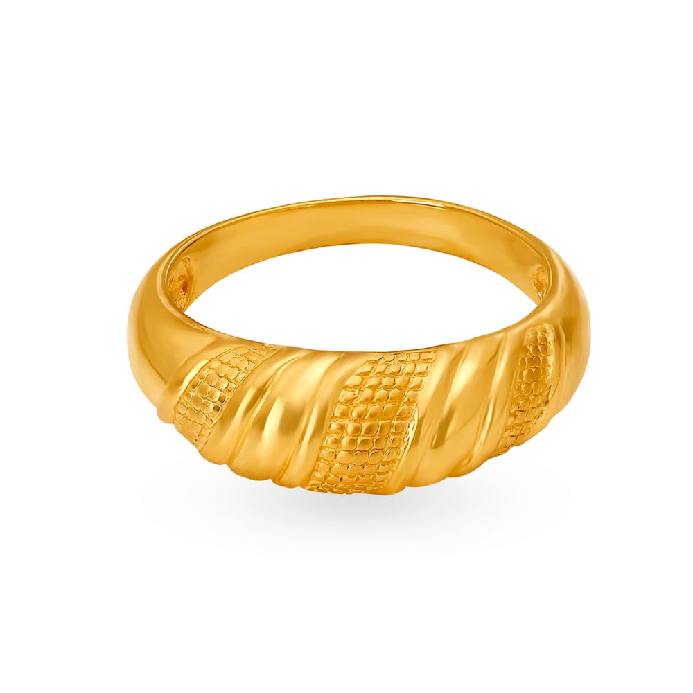 Bewitching 22 Karat Yellow Gold Twisted Design Finger Ring,,hi-res image number null