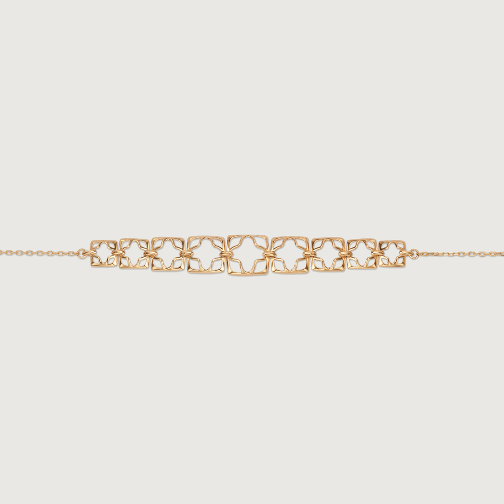 Contoured Hollow 14KT Yellow Gold Bracelet,,hi-res image number null