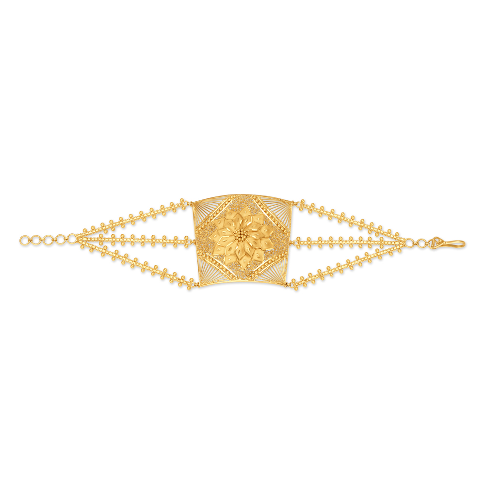 Gorgeous Floral Gold Half Mantasha,,hi-res image number null