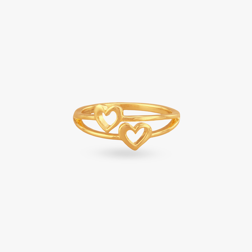 Twin Heart Gold Ring,,hi-res image number null