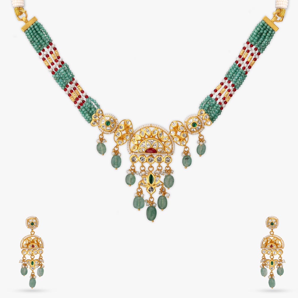 Meadow Drapery Gold Necklace Set,,hi-res image number null