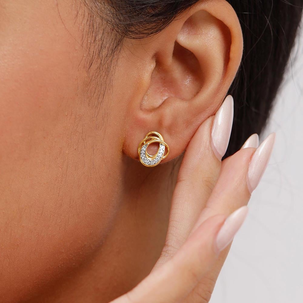 Radiant Orbit Diamond Stud Earrings,,hi-res image number null