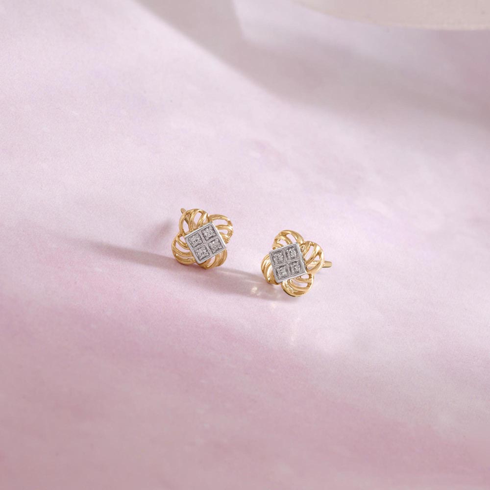Twirling Grace Diamond Stud Earrings,,hi-res image number null