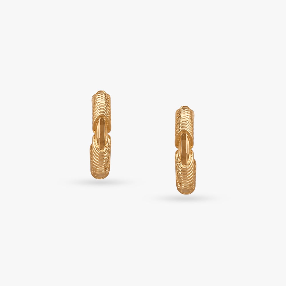 Twine Crest Gold Hoop Earrings,,hi-res image number null