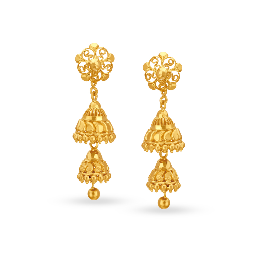Traditional Double Layer Jhumka,,hi-res image number null