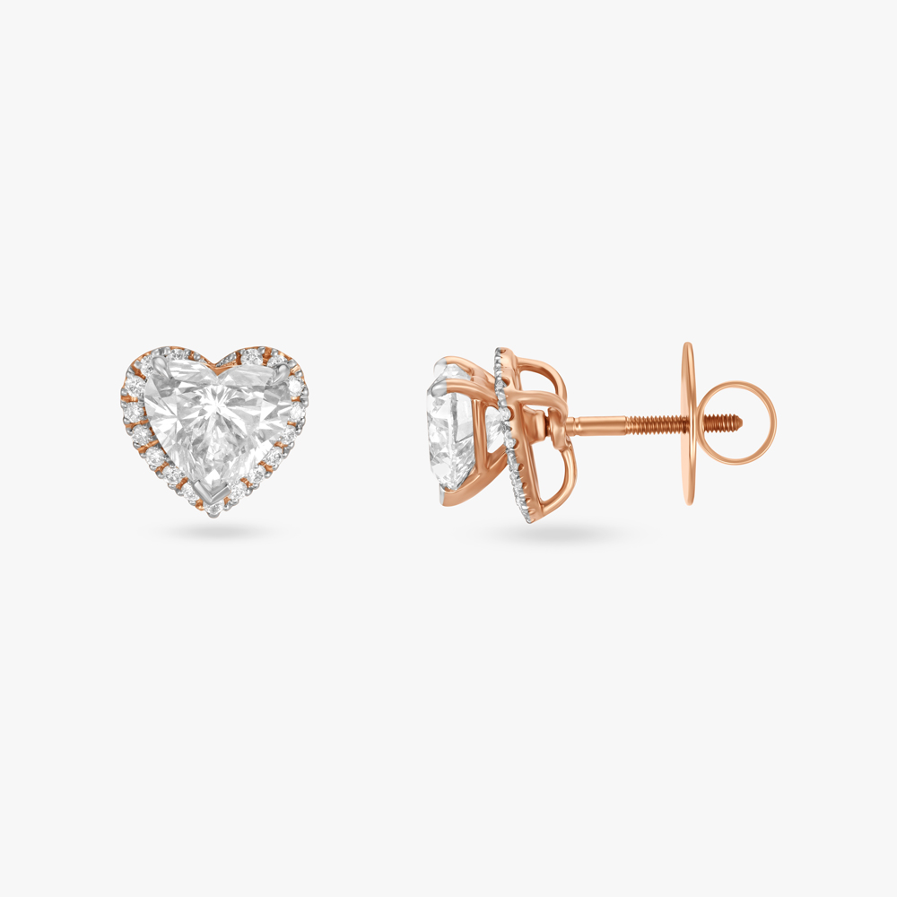 Harmony Hearts Solitaire Stud Earrings,,hi-res image number null