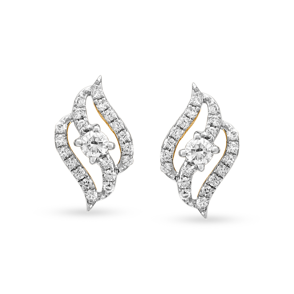 Leaf shaped clearance diamond earrings