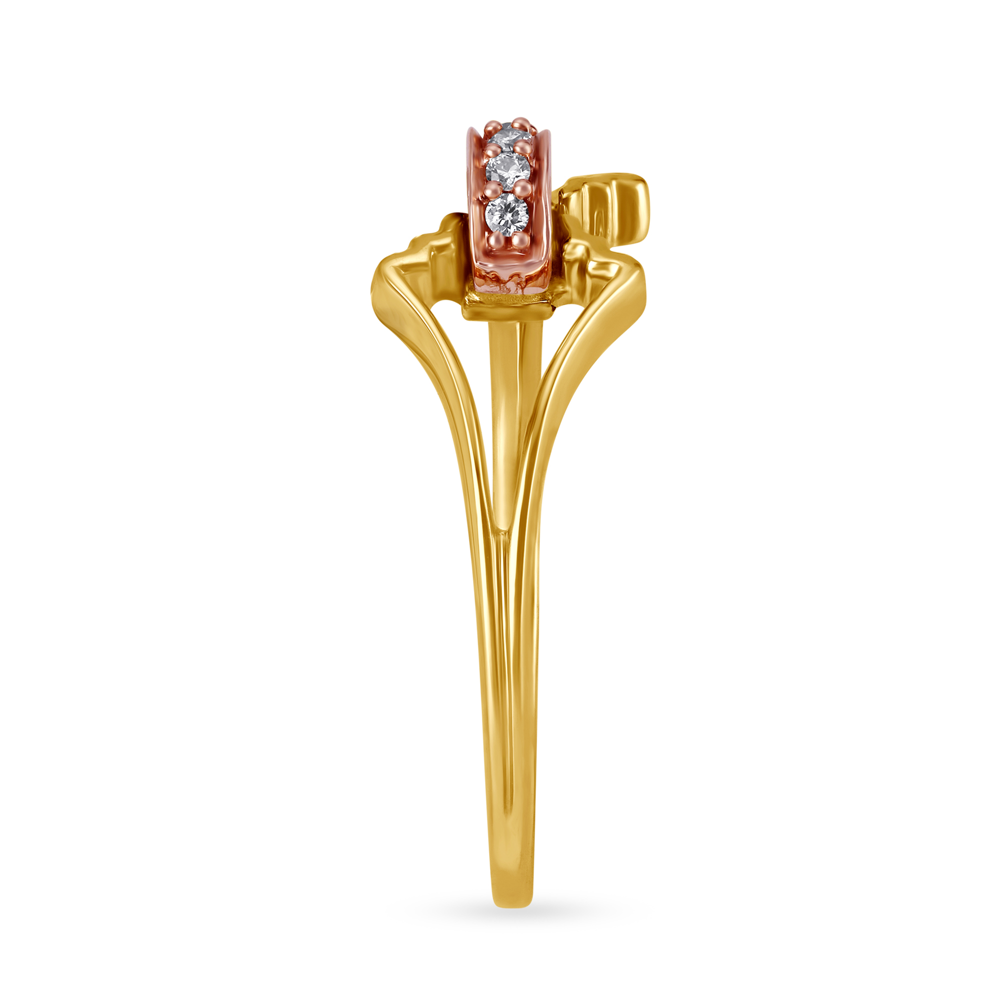 14kt Yellow and Rose Gold Diamond Finger Ring With Rose Gold Plating,,hi-res image number null