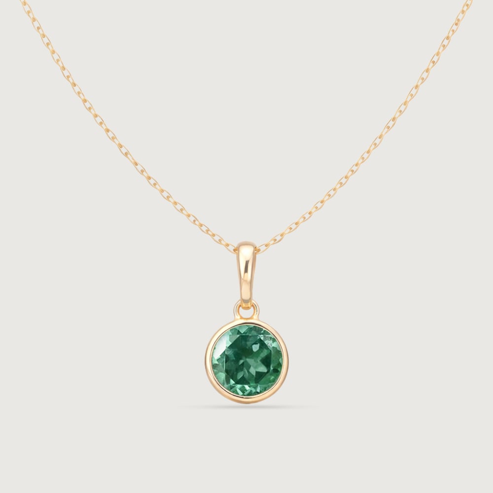 Sleek Contemporary Emerald Gold Pendant,,hi-res image number null