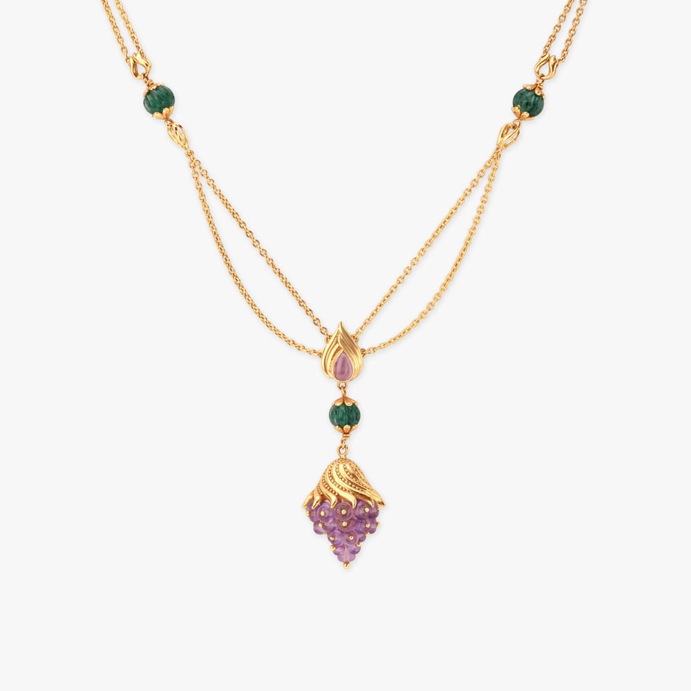 Berry Cluster Gold Pendant with Chain,,hi-res image number null