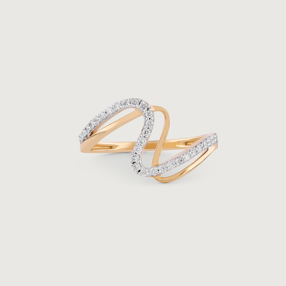 Mystic Wave Gold & Diamond Ring,,hi-res image number null