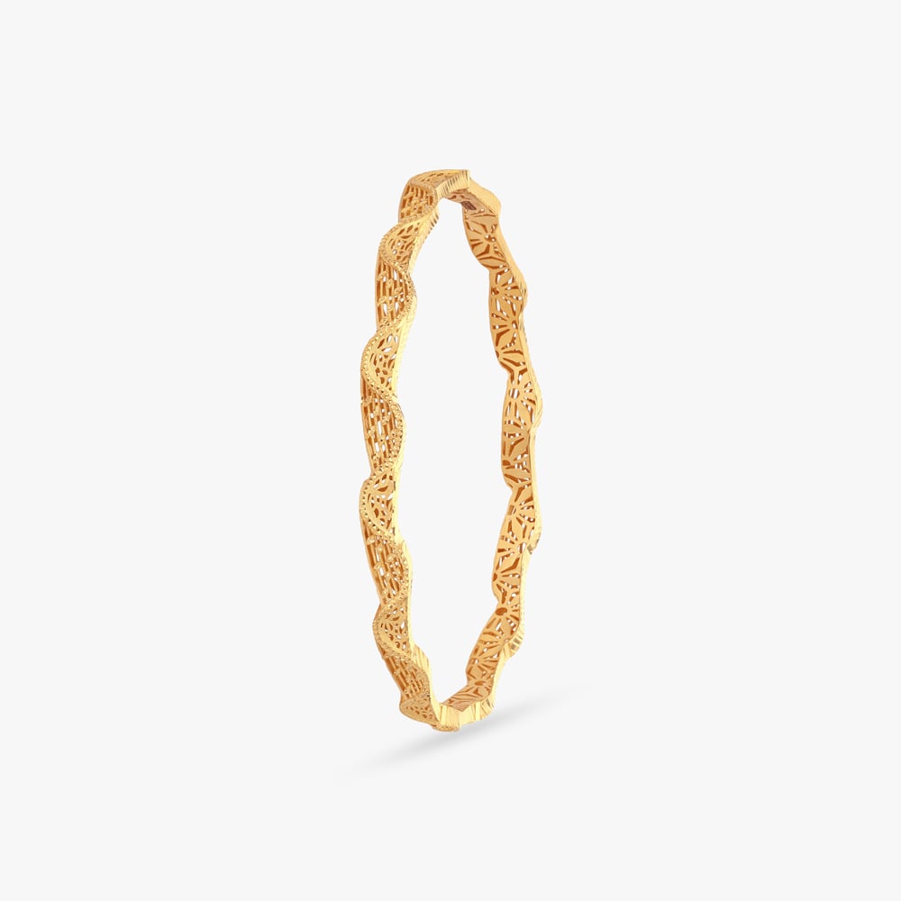 Woven Wave Gold Bangles,,hi-res image number null