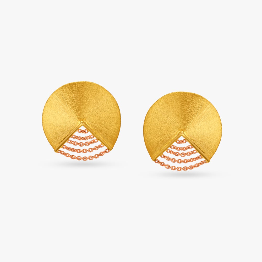 Glimmering Circle Stud Earrings