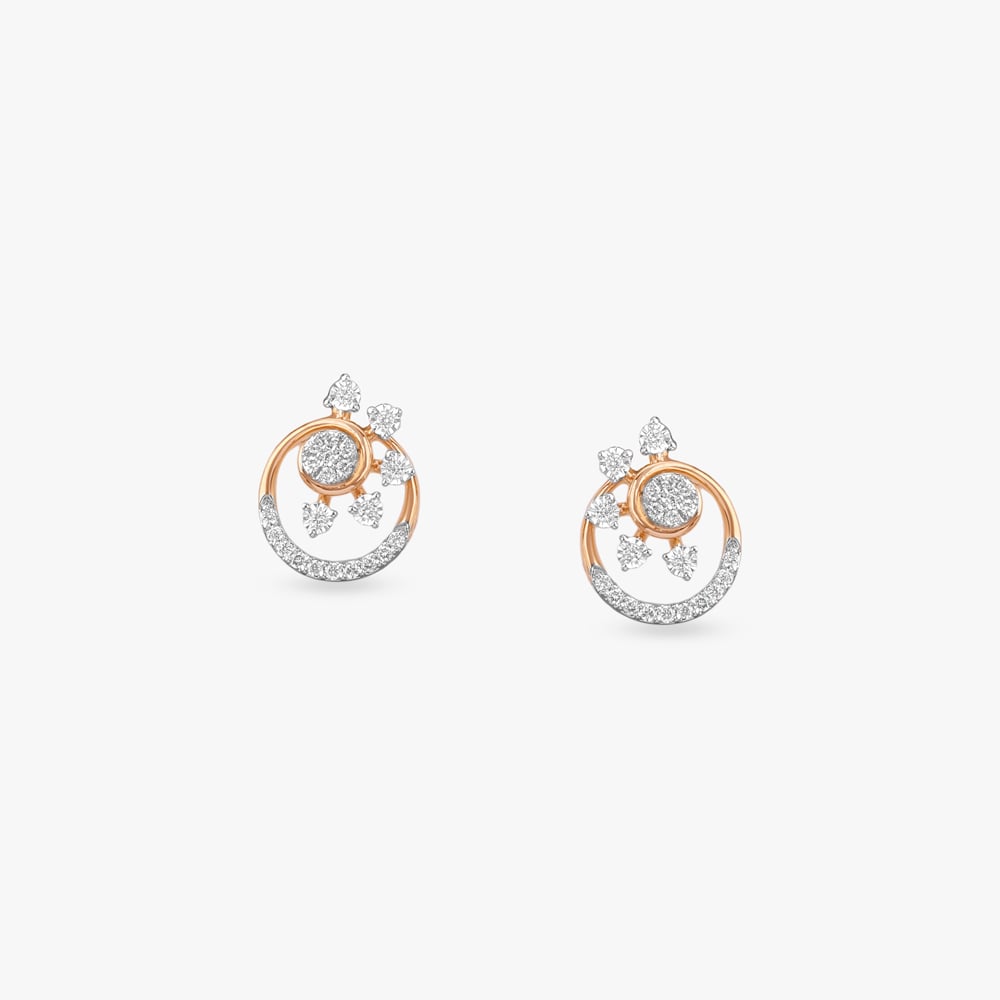 

Floral Arc Diamond Stud Earrings