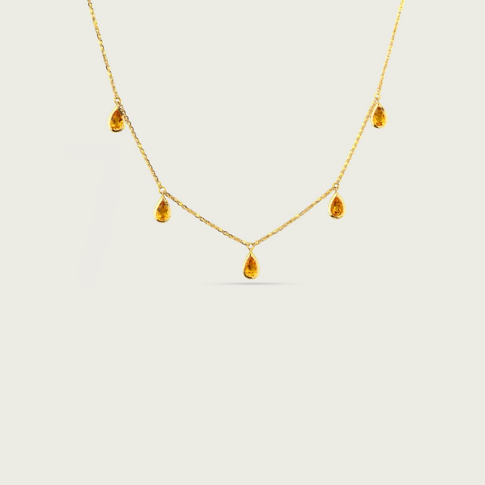 Warm Radiant Dark Citrine Gold Necklace,,hi-res image number null
