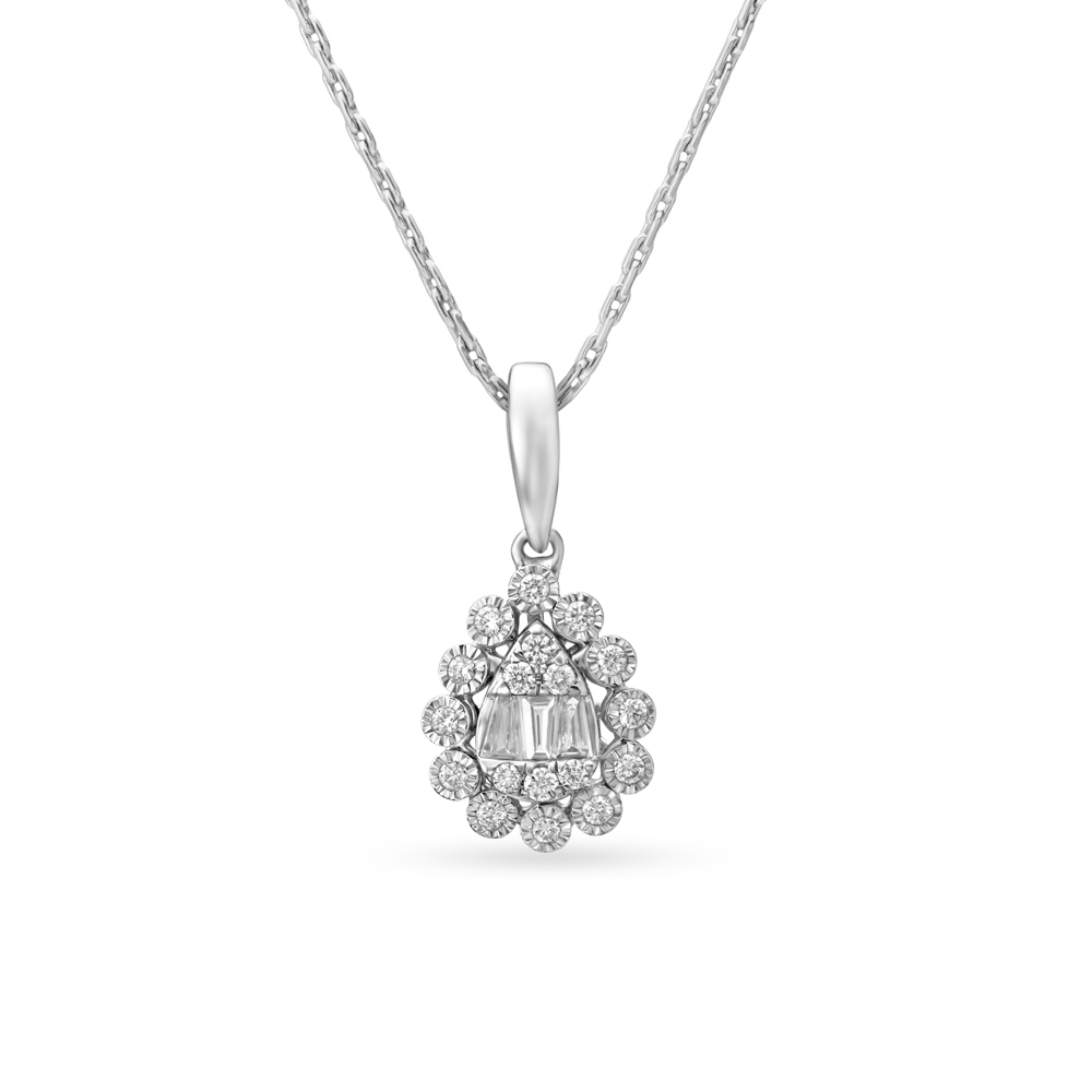 Stunning White Gold and Diamond Pendant,,hi-res image number null