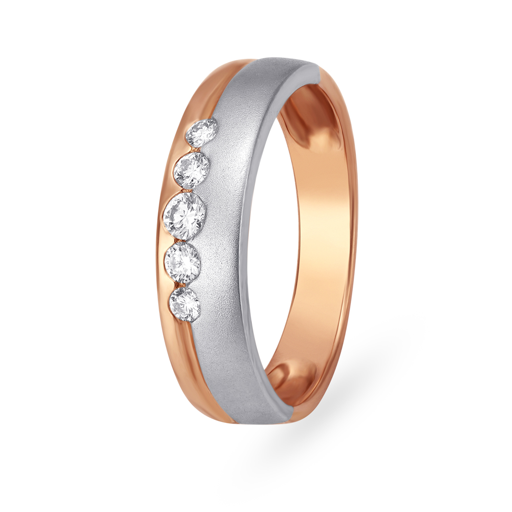 Diamond Ring in Palladium and Rose Gold - EC Design Jewelry