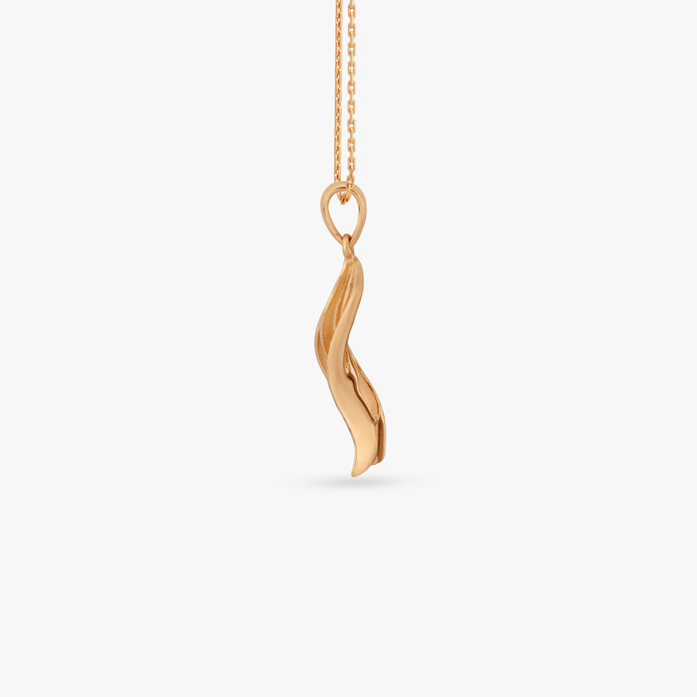 Flowing Wave Gold Pendant and Earrings Set,,hi-res image number null