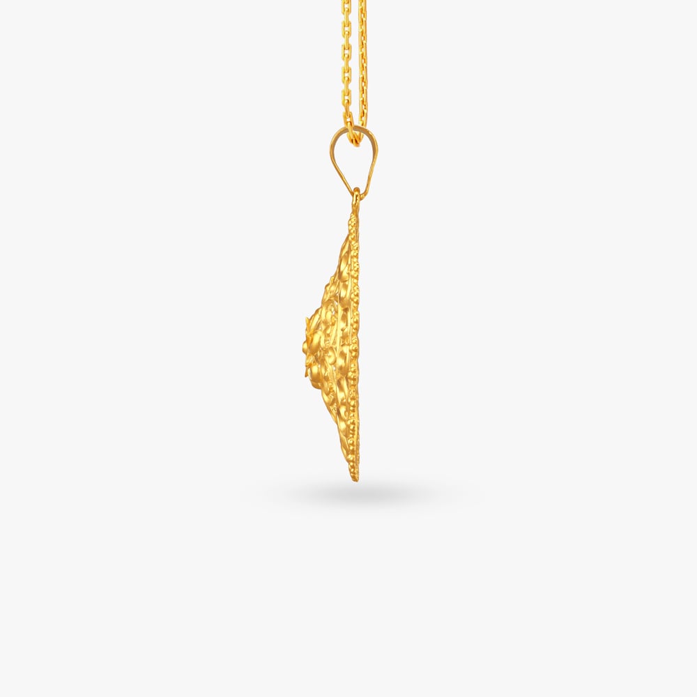 Royal Bloom Gold Pendant and Earrings Set,,hi-res image number null