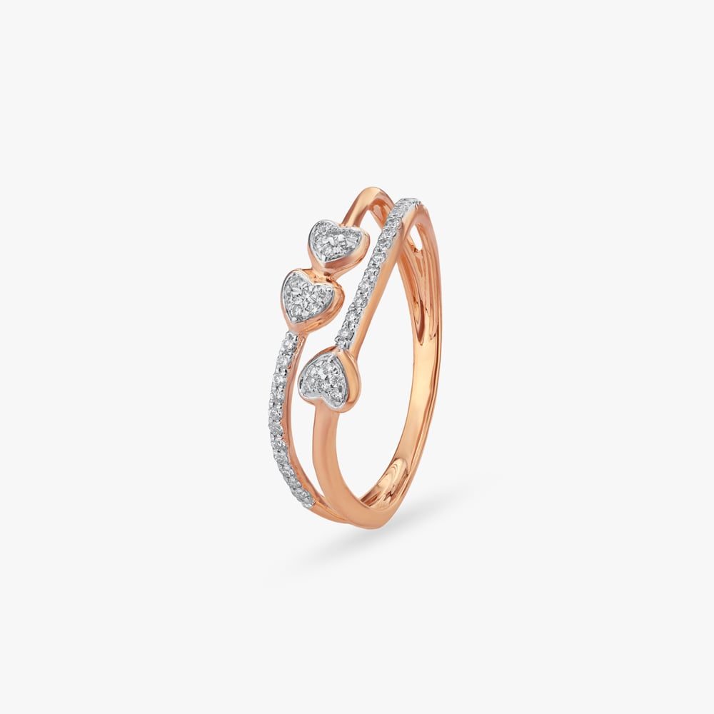 Triple Heartbeat Diamond Ring,,hi-res image number null