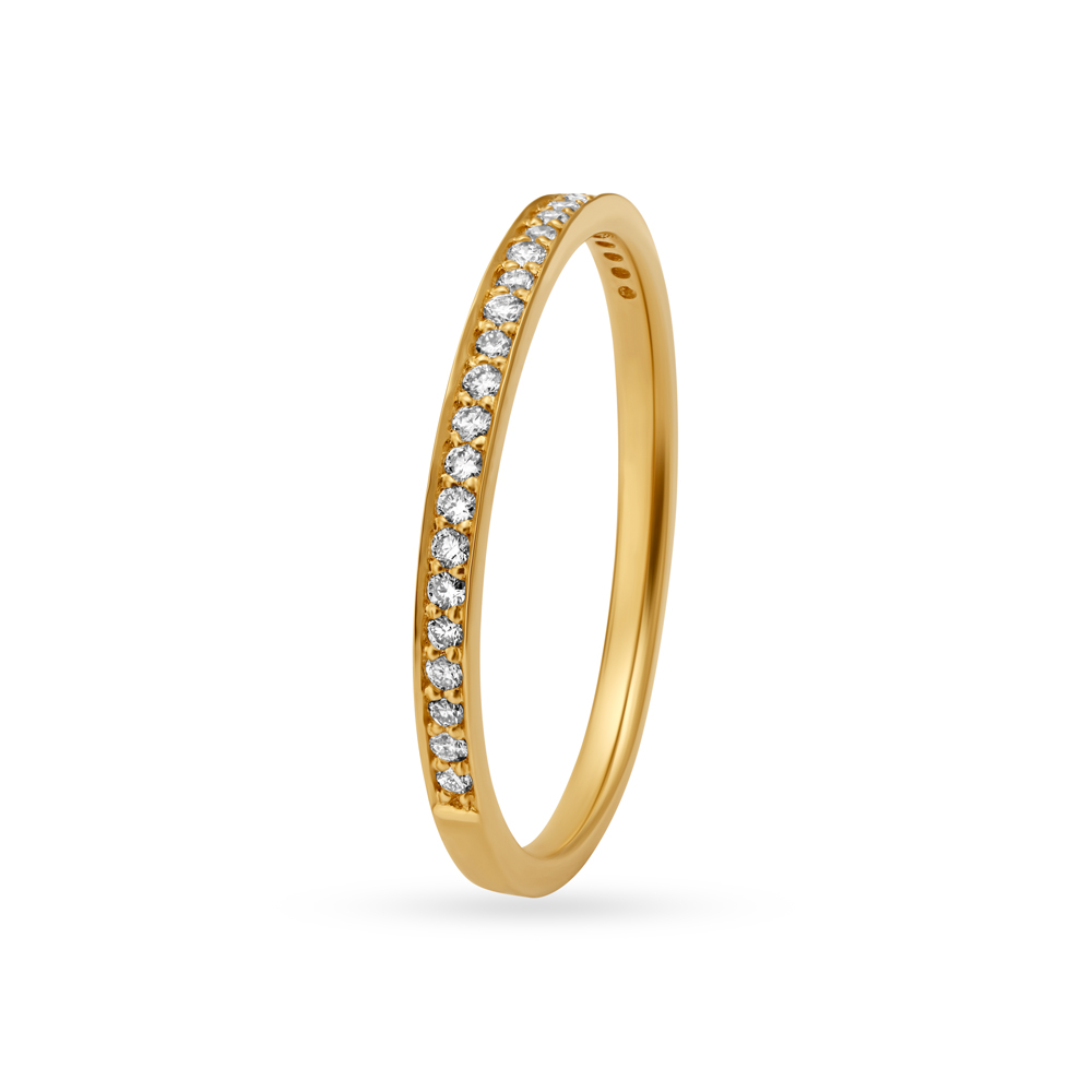 Sleek Minimalistic Diamond Encrusted Dainty Finger Ring Set