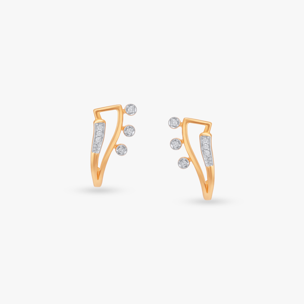 Linear Spark Diamond Hoop Earrings,,hi-res image number null