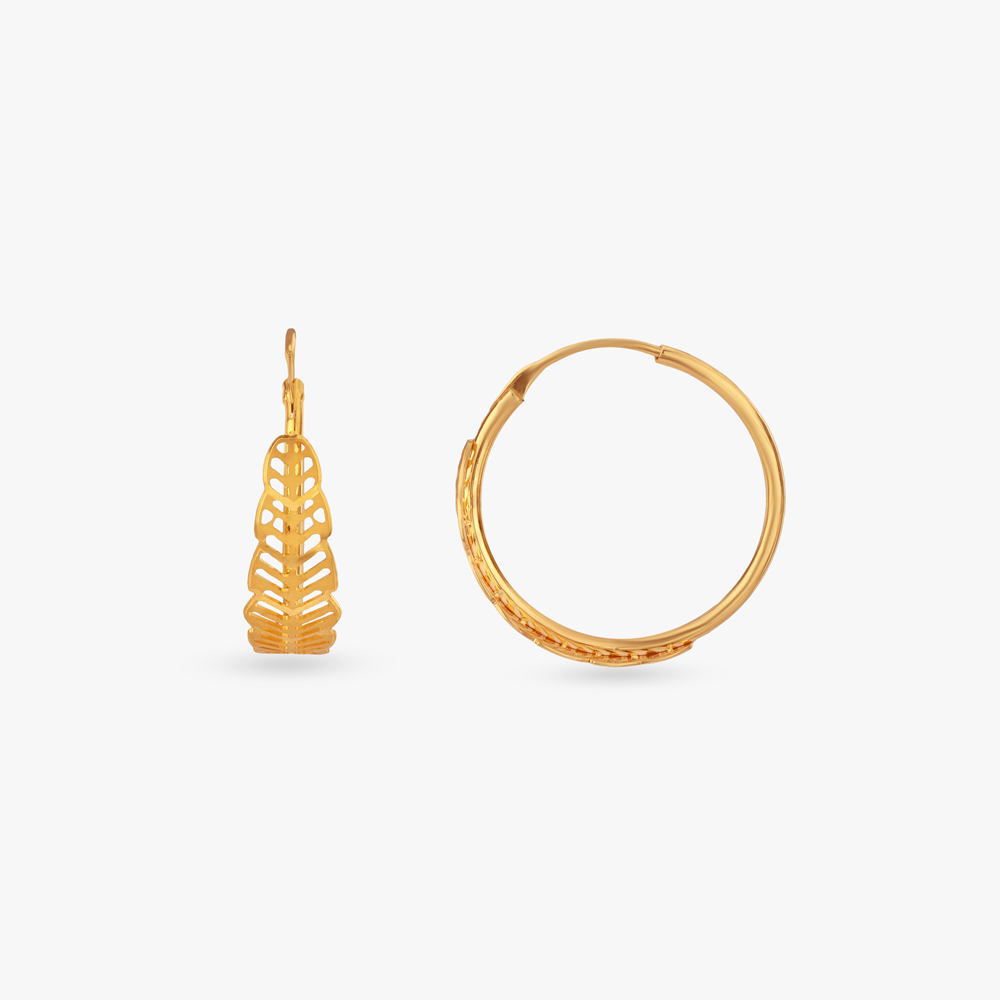 Gilded Vein Gold Hoop Earrings,,hi-res image number null