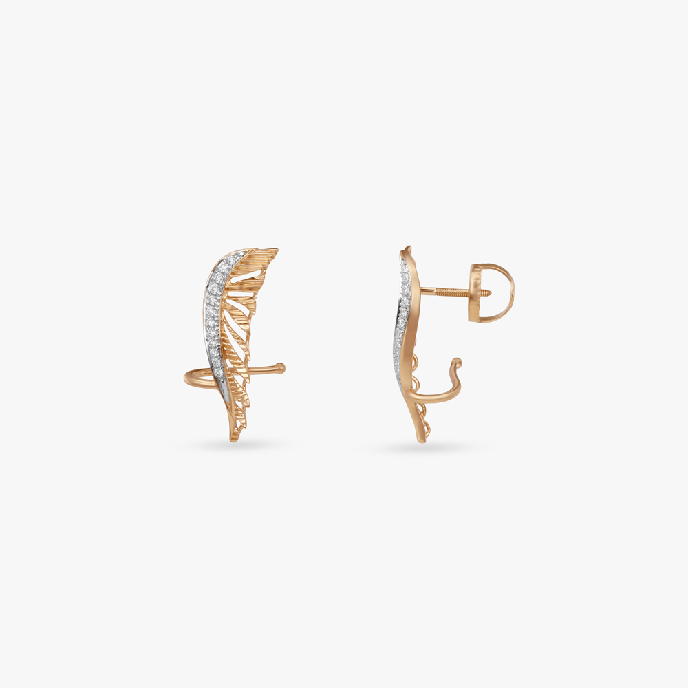 Winged Precision Diamond Stud Earrings,,hi-res image number null