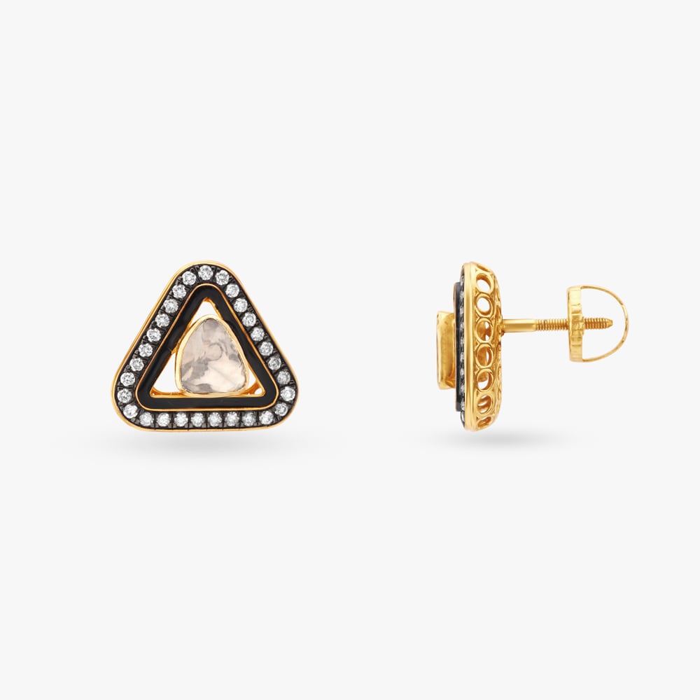 Stunning Diamond Polki Stud Earrings,,hi-res image number null