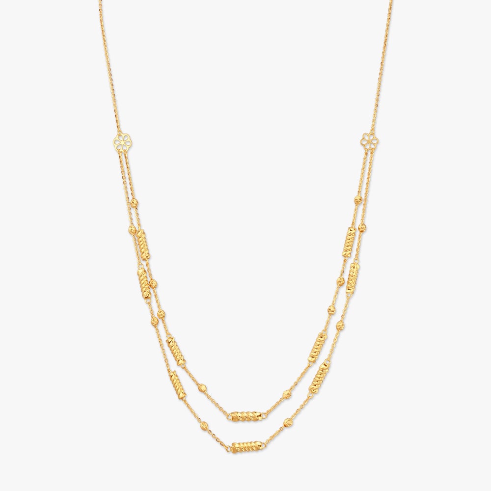 

Barrel Bead Gold Necklace