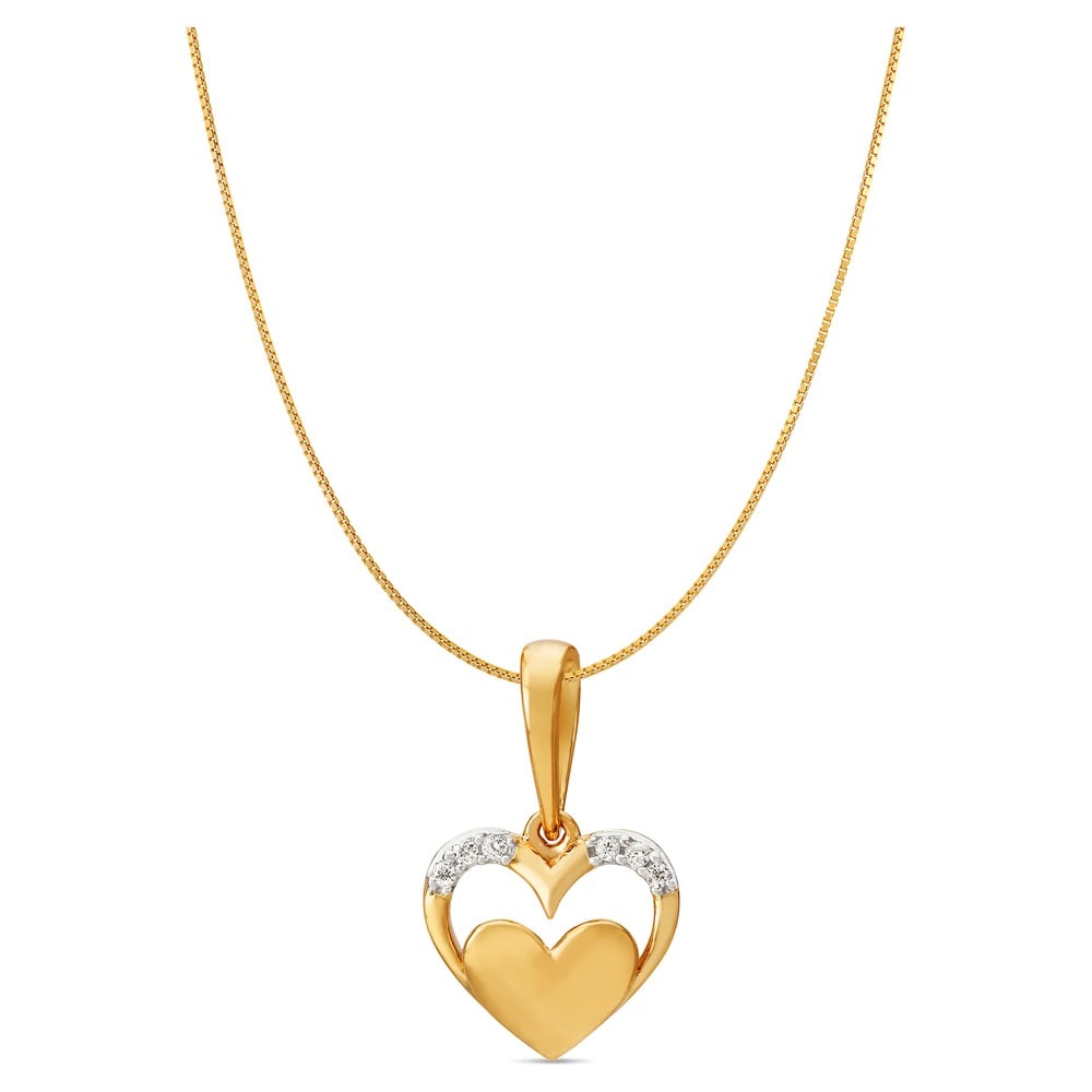 Heart pendant cheap gold tanishq